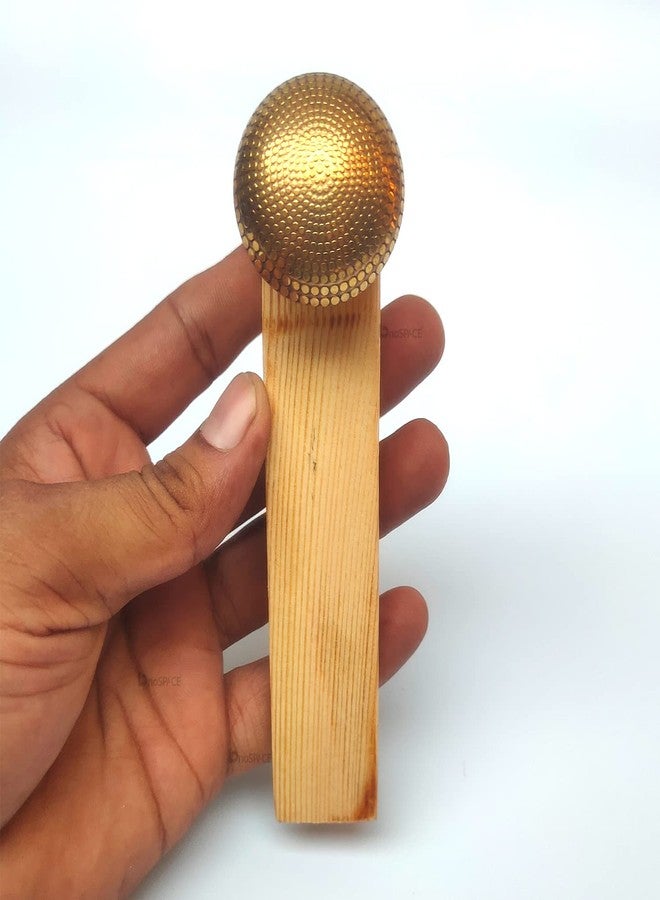 Bnospace Door Stopper Wedge with Dotted Knob | Non-Slip Wooden Door Stop Protector Wedges for All Surfaces Home & Office | Eco Friendly Doorstops Pack of 1 - Image 2